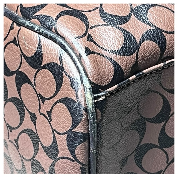 Coach Chelsea Heritage Brown & Black Coated Leather Satchel Handbag F1069-F15132 - Picture 9 of 16